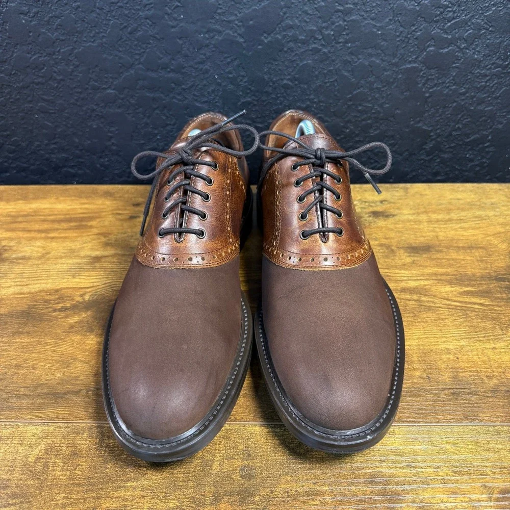 Johnston & Murphy Saddle Oxford 20-7351 Brown Leather Dress Shoes Mens 9